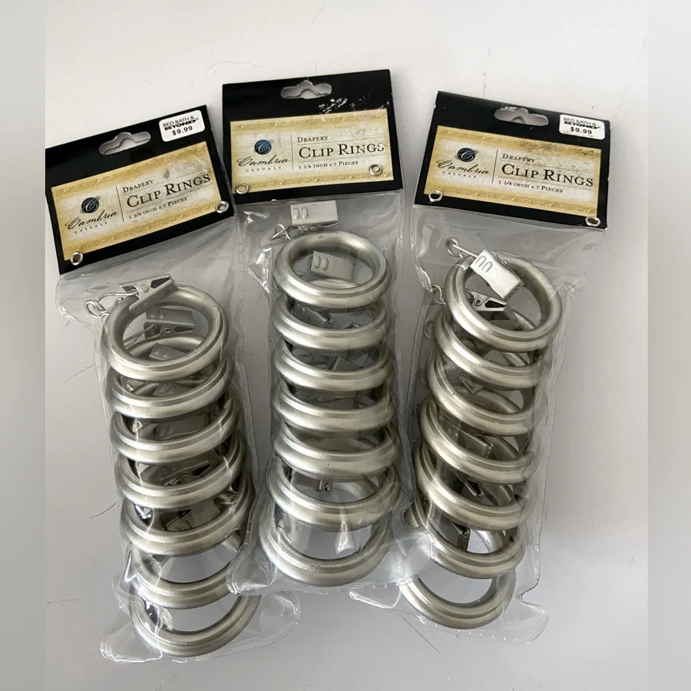 BED BATH & BEYOND CAMBRIA CAUSAL 3 PACKS CURTAINS RING CLIPS